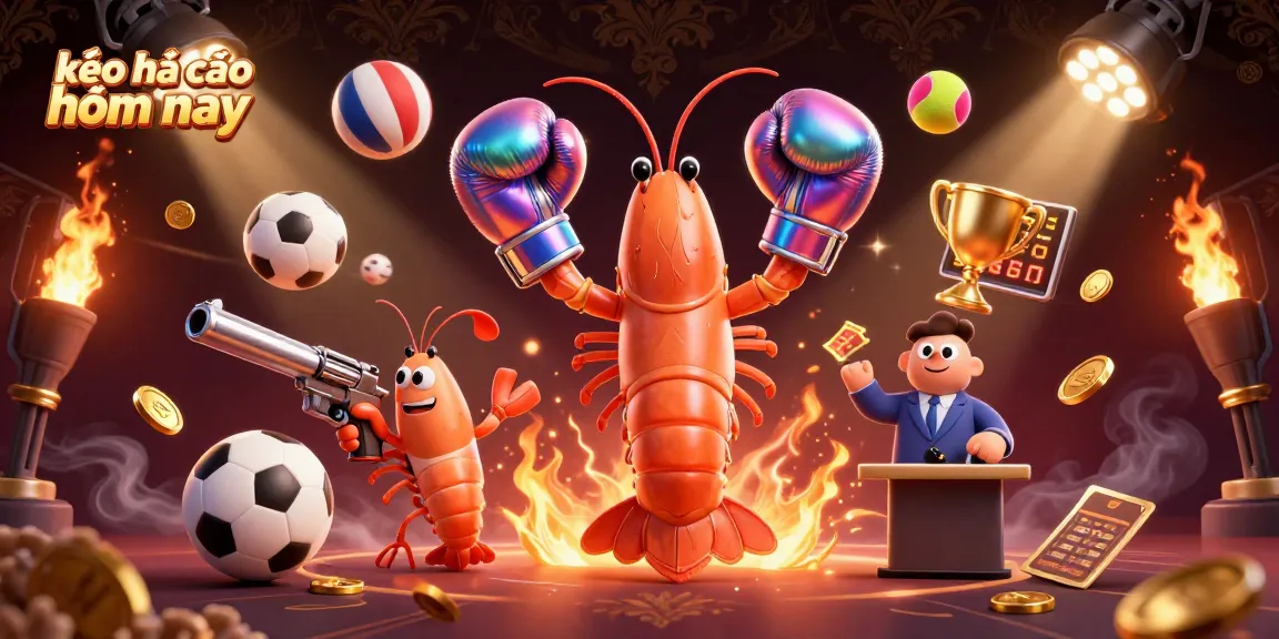 Experience kèo nhà cái hôm nay with a vibrant cartoon illustration showcasing thrilling sports betting elements.